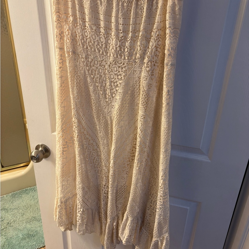 Solitaire Ivory Lace Skirt L